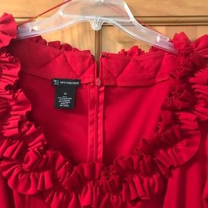 Red dress never worn. Midi, 3/4 sleeve
